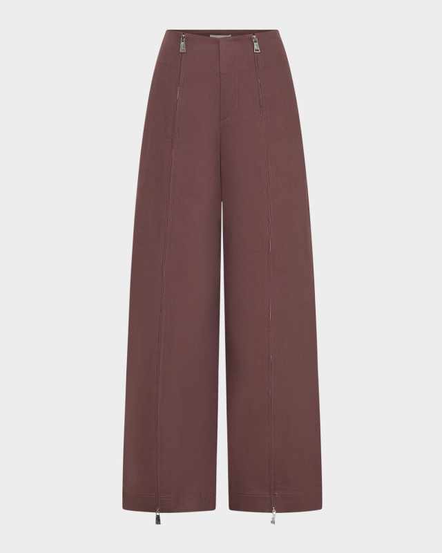 Amalia Wide-Leg Zipper Pants